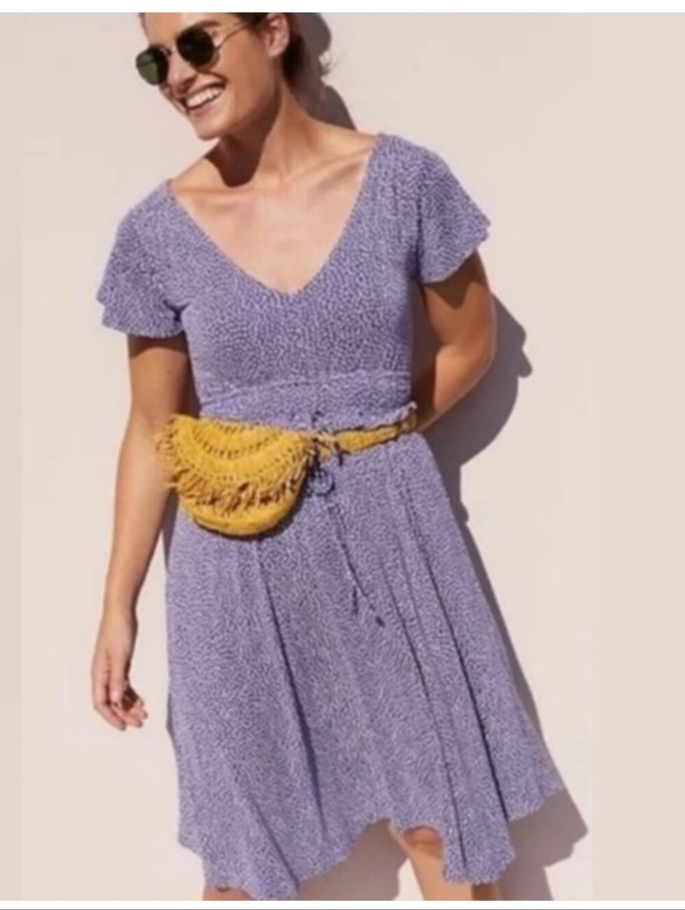 Anthropologie Maeve Orna Stretch V-Neck Dress